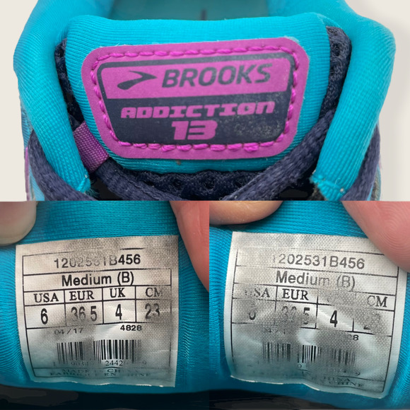 Brooks Addiction 13 Lace Up Running Athletic Sneakers Blue Purple 6 - Picture 8 of 8